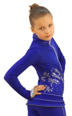 IceDress Figure Skating Outfit - Thermal - Shine (Cornflower Blue With Silver)