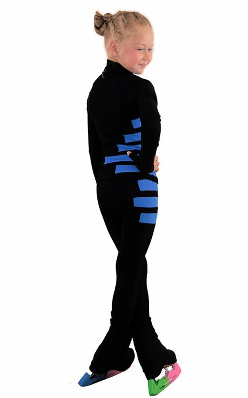 IceDress Figure Skating Outfit - Thermal - IceCode (Black With Blue) 2 IceDress Figure Skating Outfit - Thermal - IceCode (Black With Blue) - Image 2