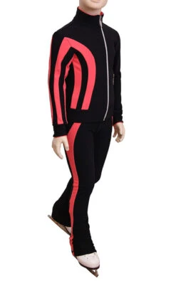 IceDress Figure Skating Thermal Pants - Lutz (Black And Coral)