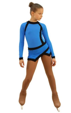 IceDress Figure Skating Dress - Thermal - IceSports (Blue And Black)