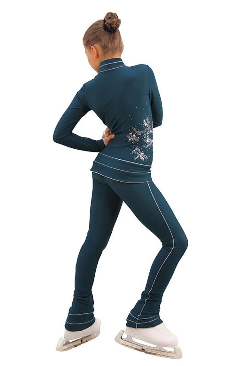 IceDress Figure Skating Outfit - Thermal - Shine (Dark Blue With Silver) 2 IceDress Figure Skating Outfit - Thermal - Shine (Dark Blue With Silver) - Image 2