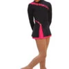 IceDress Figure Skating Dress-Thermal - Lasso(Black With Raspberry)
