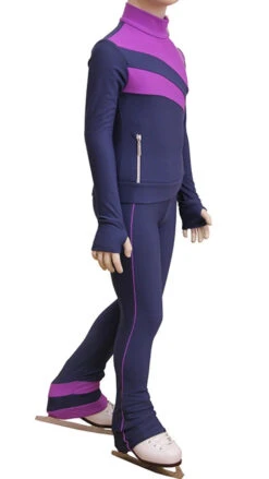 IceDress Figure Skating Outfit - Thermal - Rays (Gray And Purple)