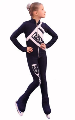 IceDress Figure Skating Outfit - Thermal - IceDress (Dark Gray With White)