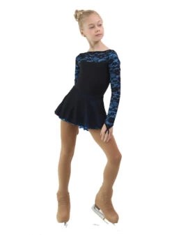 IceDress Figure Skating Dress - Thermal - Harmony (Black With Blue) -Paramount Happy Shop b9efb6320219 11191 17953 04464.1582510343