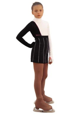 IceDress Figure Skating Dress - Thermal - IceFashion (Black With White)