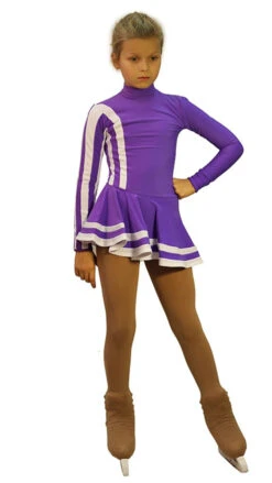 IceDress Figure Skating Dress - Thermal - Star (Purple And White)