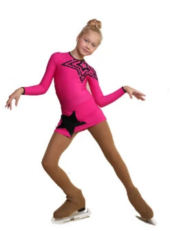 IceDress Figure Skating Dress - Thermal - Constellation (Fuchsia With Black) -Paramount Happy Shop c2698f848434 31167.1601395571