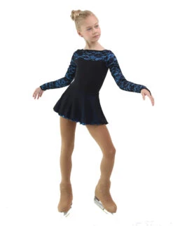 IceDress Figure Skating Dress - Thermal - Harmony (Black With Blue) -Paramount Happy Shop c2c4dc4e7702 32706 57031 13825.1582510343