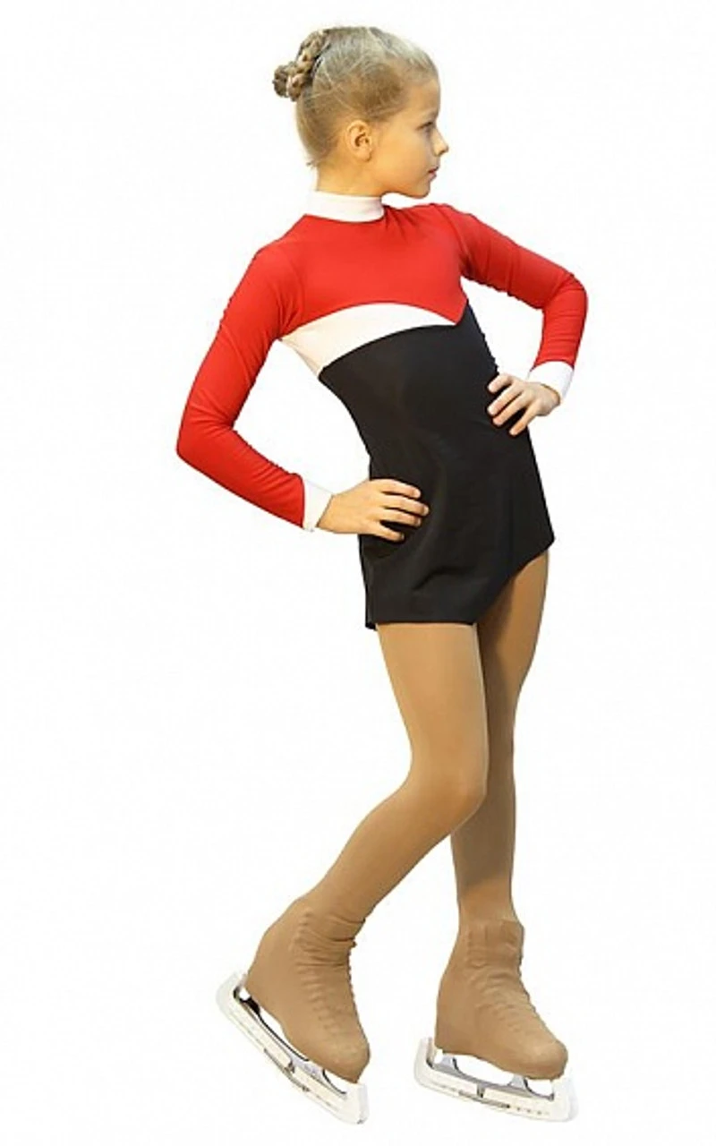 IceDress Figure Skating Dress - Thermal - Todes (Red, Black And White) 1 IceDress Figure Skating Dress - Thermal - Todes (Red, Black And White)