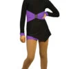 IceDress Figure Skating Dress - Oriental-2 (Black And Purple)