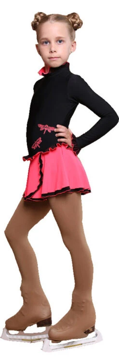 IceDress Figure Skating Dress - Thermal - Dragonfly (Black With Coral) -Paramount Happy Shop c82deaf142f3 59799.1601395579