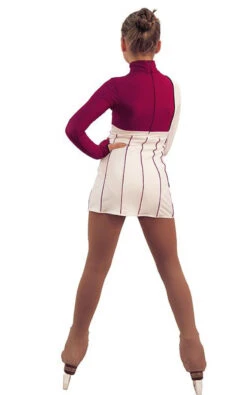 IceDress Figure Skating Dress - Thermal - IceFashion (White And Bordeaux)