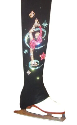 Ice Skating Pants With "Colorful Biellmann Design " Applique