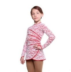 IceDress Figure Skating Dress - Thermal - Grace With Guipure (White With Red) -Paramount Happy Shop da8f23596640 52812.1601395588