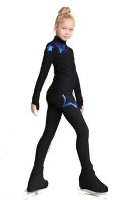 IceDress Figure Skating Pants - Thermal - Star Sky (Black With Cornflower Blue) -Paramount Happy Shop e2daa61dd3fd 96834 37991 29492.1601469343