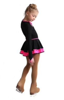 IceDress Figure Skating Dress - Thermal - Duet (Black With Hot Pink) -Paramount Happy Shop e41be81d7a0a 30634 36813 70721.1582461389