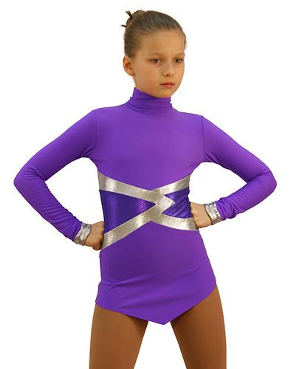 IceDress Figure Skating Dress - Thermal - Jackson 2 (Purple With Silver And Purple Lycra) 1 IceDress Figure Skating Dress - Thermal - Jackson 2 (Purple With Silver And Purple Lycra)