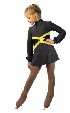 IceDress Figure Skating Dress-Thermal - Jackson (Dark Grey With Yellow Belt) -Paramount Happy Shop e565dd7f2b097d73ccf5f712dfa85bdd 58654 21801 11217 91818 59724 68253.1582447313