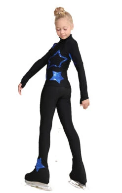 IceDress Figure Skating Pants - Thermal - Star Sky (Black With Cornflower Blue) -Paramount Happy Shop e70f1e924a7f 43894 85436 63208.1601469343