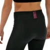 ChloeNoel P622F All Black 3" Waist Band Light Weight Fleece Figure Skating Pants With Fuchsia Swarovski Crystal Blocks