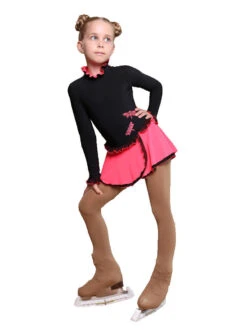 IceDress Figure Skating Dress - Thermal - Dragonfly (Black With Coral)