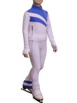 IceDress Figure Skating Thermal Pants - Rays (White And Blue)