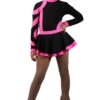 IceDress Figure Skating Dress-Thermal - Cross-Roll (Black And Pink)