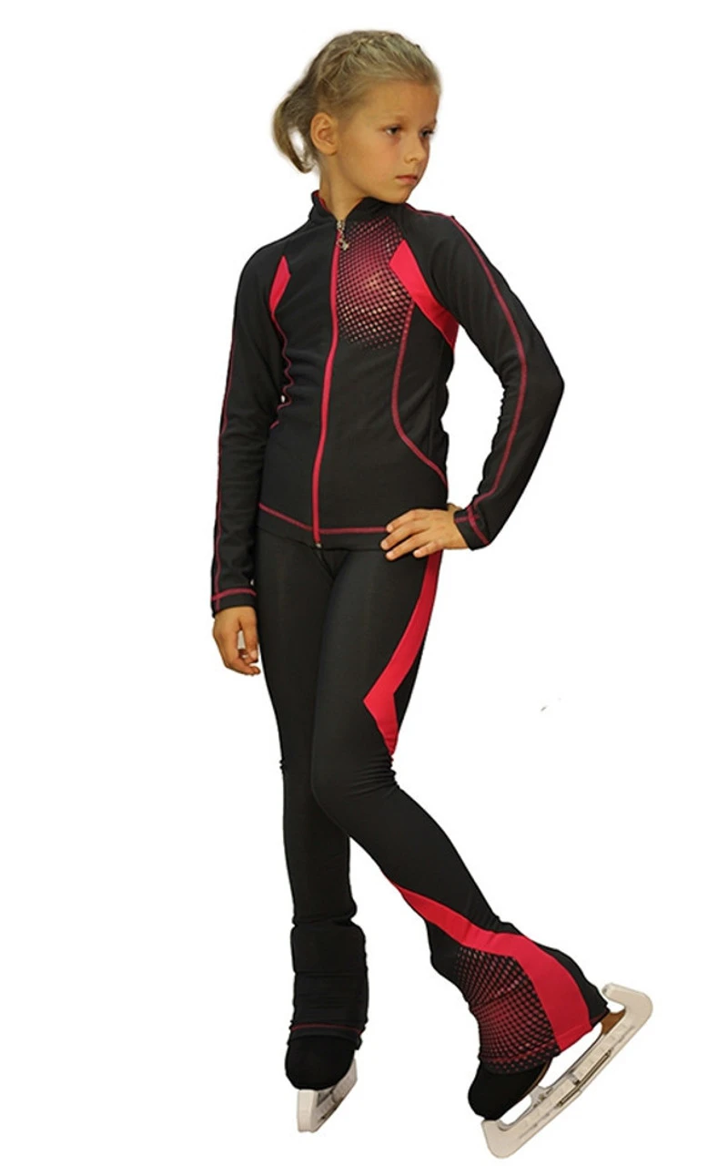 IceDress Figure Skating Outfit - Thermal -Euler (Gray And Raspberry) 1 IceDress Figure Skating Outfit - Thermal -Euler (Gray And Raspberry)