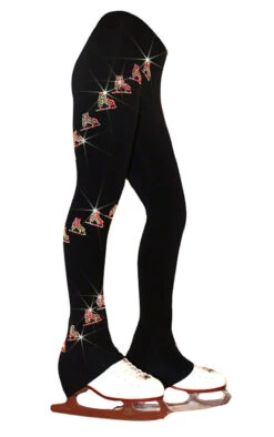 Ice Skating Pants With "Neon Spiral Skates" Design